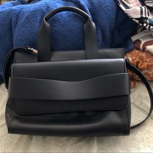 Steve Madden black faux leather structured bag